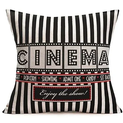 Retro Cinema Pillowcase Personalized Home Decorative Cushion Pillowcase Cushion Cover Cola Printed Pillowcase Suitable for Sofa