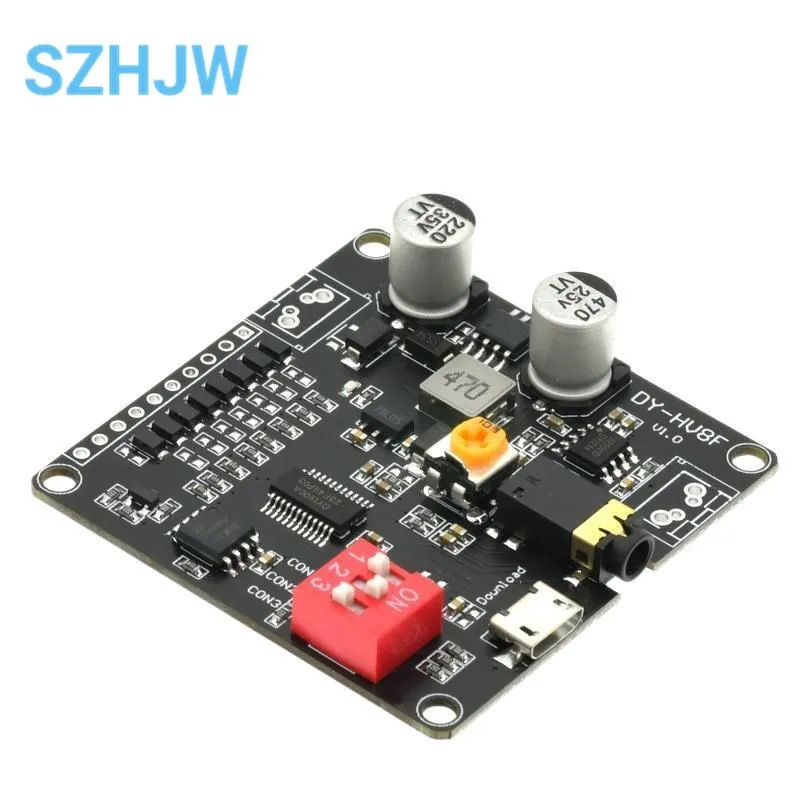 DY-HV8F alimentatore 12V/24V modulo di riproduzione vocale 10W/20W che supporta la scheda Micro SD lettore musicale MP3 per Arduino