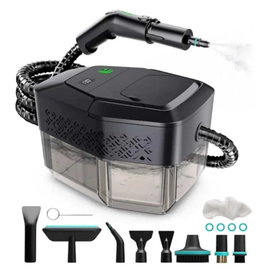 

Handheld Steam Cleaner with 3-Level Adjustable Handle 15s Heat-Up 1.8L Large Tank Dry Burn Protection for Home Bathrooms Tile G