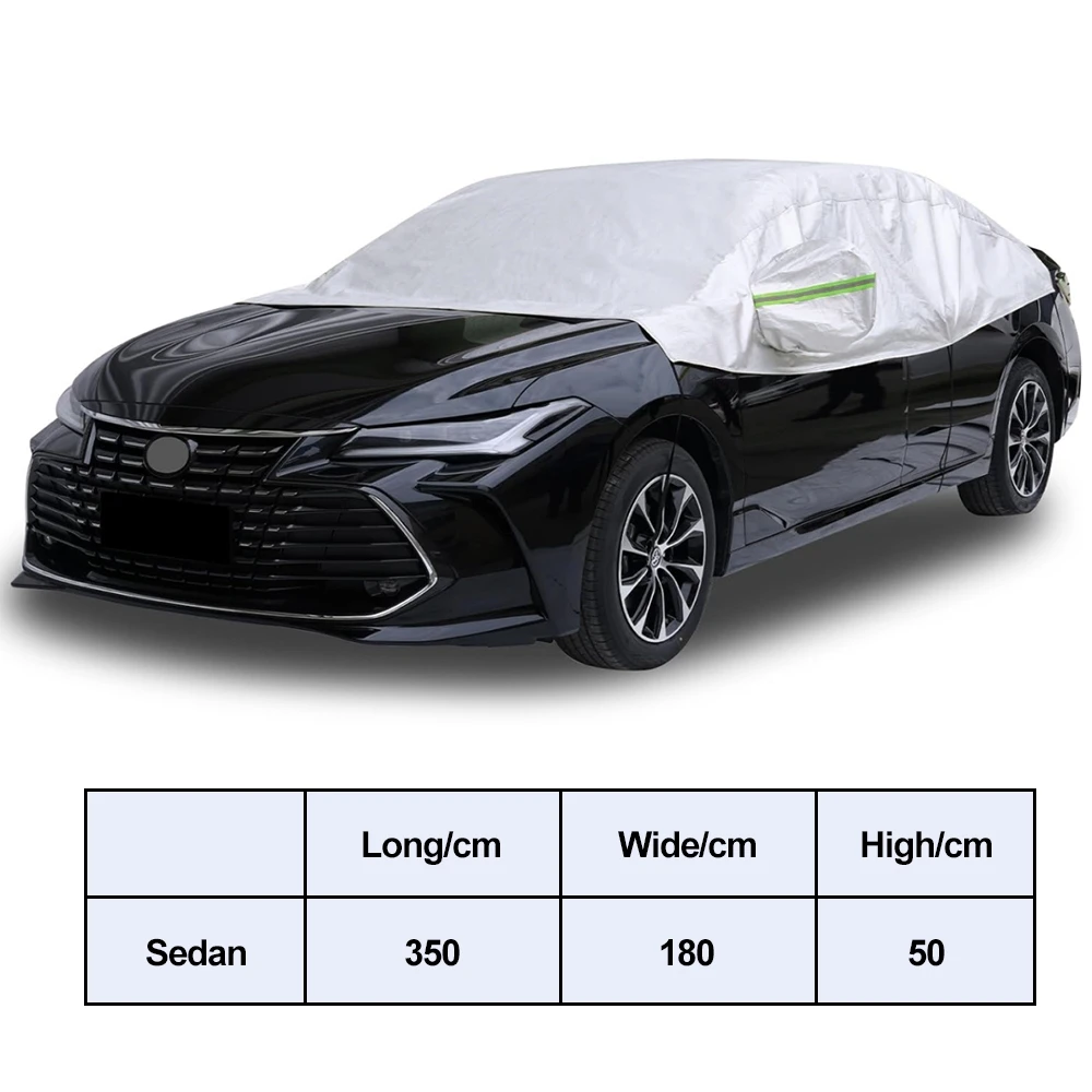 Car Windshield Cover for Ice and Snow, Half Car Cover Top with Reflective Straps, Winter Car Snow Cover Universal