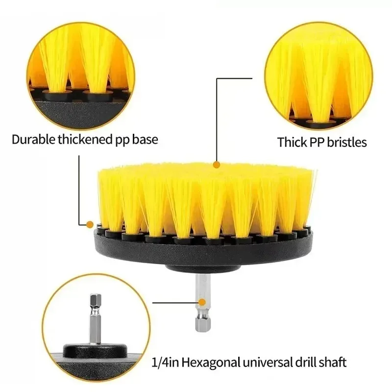 UNTIOR Electric Drill Brush Kit scrubber Cleaning Brush For Carpet Glass Car Kitchen Bathroom Toilet household Cleaning Tools