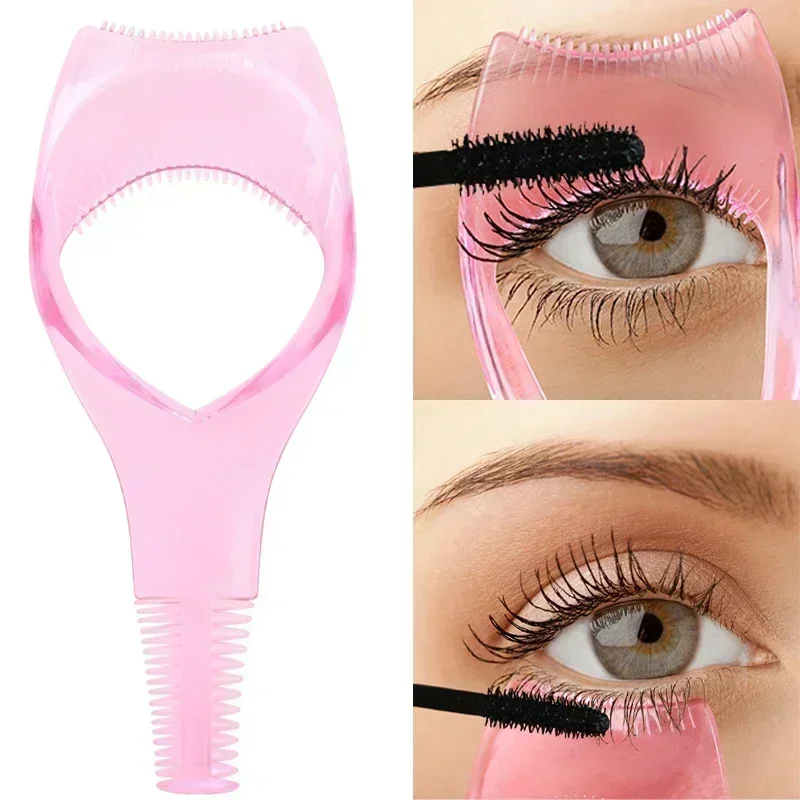 3In1 Wimperhulp Gemakkelijk te gebruiken Eyeliner-stencil Roze Plastic Wimperkaart Mascara Guard Lichtgewicht Cosmetische Gereedschappen Gratis verzending