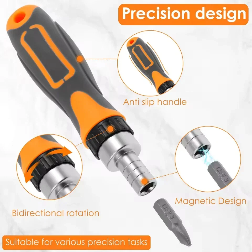 38 Buah Obeng Ratchet Rumah Tangga Multi Alat Bit 1/4 "Kit Kunci Pas Soket Drive