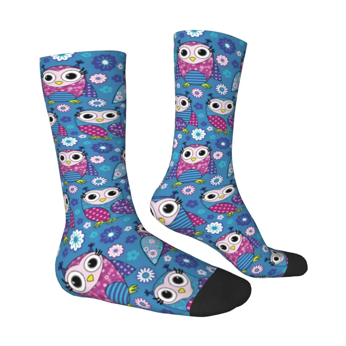 Multicolored Owl Stockings Cute Animal Print Printed Casual Socks Autumn Anti Bacterial Socks Unisex Outdoor High Quality Socks