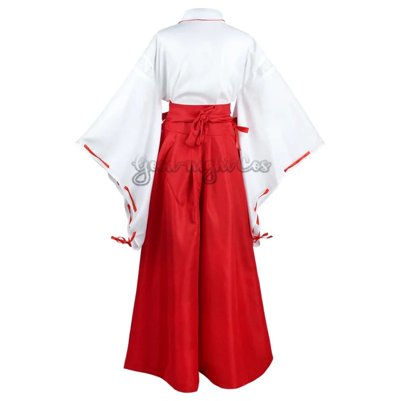 Anime Inuyasha Kikyou Cosplay Costume Shoes Wig  Kimono for Halloween Suit Women Role Play Clothing Party Uniform Wig Full Set