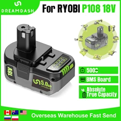 5Ah For RYOBI P108 18V Battery Lithium-Ion Power Tools Ryobi P108 P107 P105 P104 P103 P102 Battery Tool Replacement