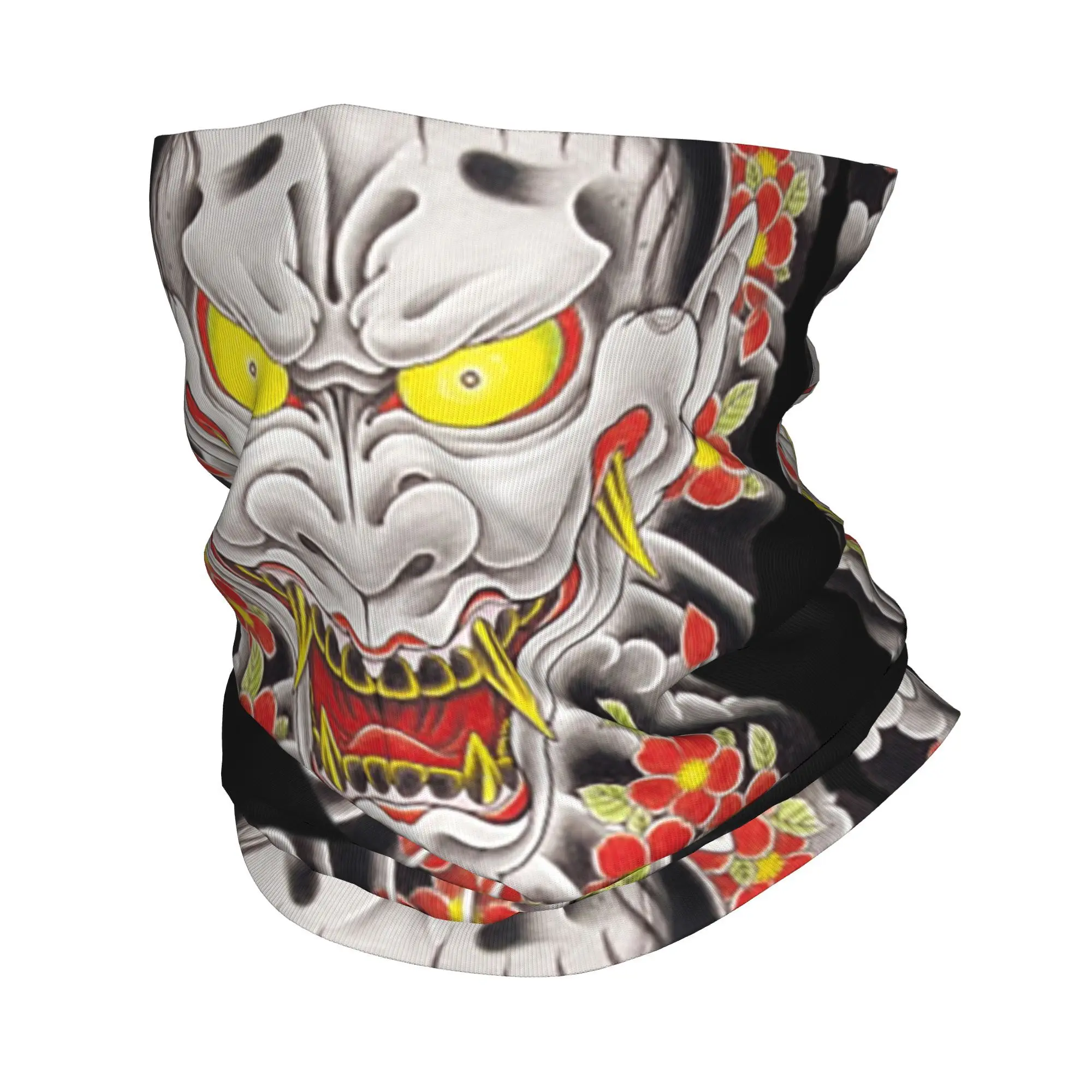 وشم جورو ماجيما هانيا (مع الزهور) قناع باندانا للرقبة مطبوع وشاح قناع وجه دافئ للرياضات الخارجية للجنسين والكبار في الشتاء