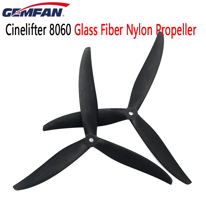 

Gemfan Cinelifter 8060 8X6X3 3-Blade Black Glass Fiber Nylon Propeller For FPV 8inch Cinelifter RC Multirotor DIY Parts