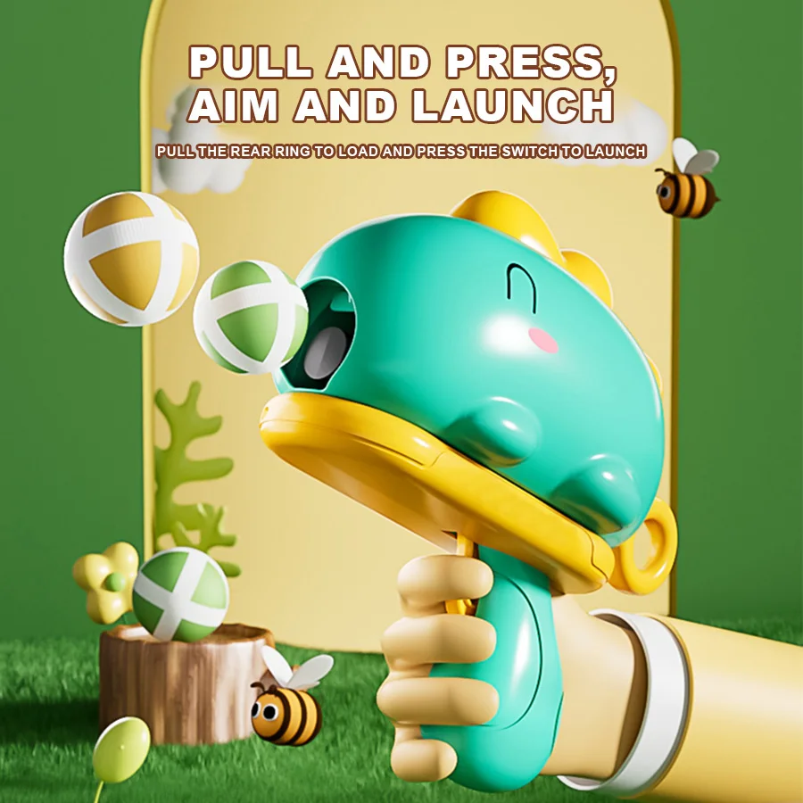 공룡 끈적 공 총 어린이 장난감 총 실내 및 실외 대상 슈팅 끈적 공 게임, 초점 교육 장난감 향상