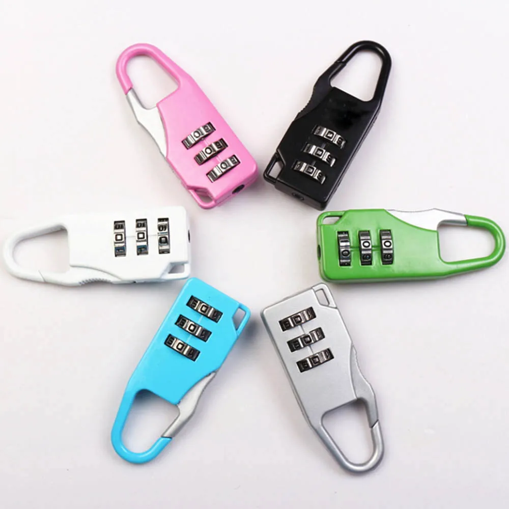 Mini Dial candado de combinación de contraseña de 3 dígitos candado de seguridad de viaje para equipaje candado bolsa de cuaderno candado antirrobo