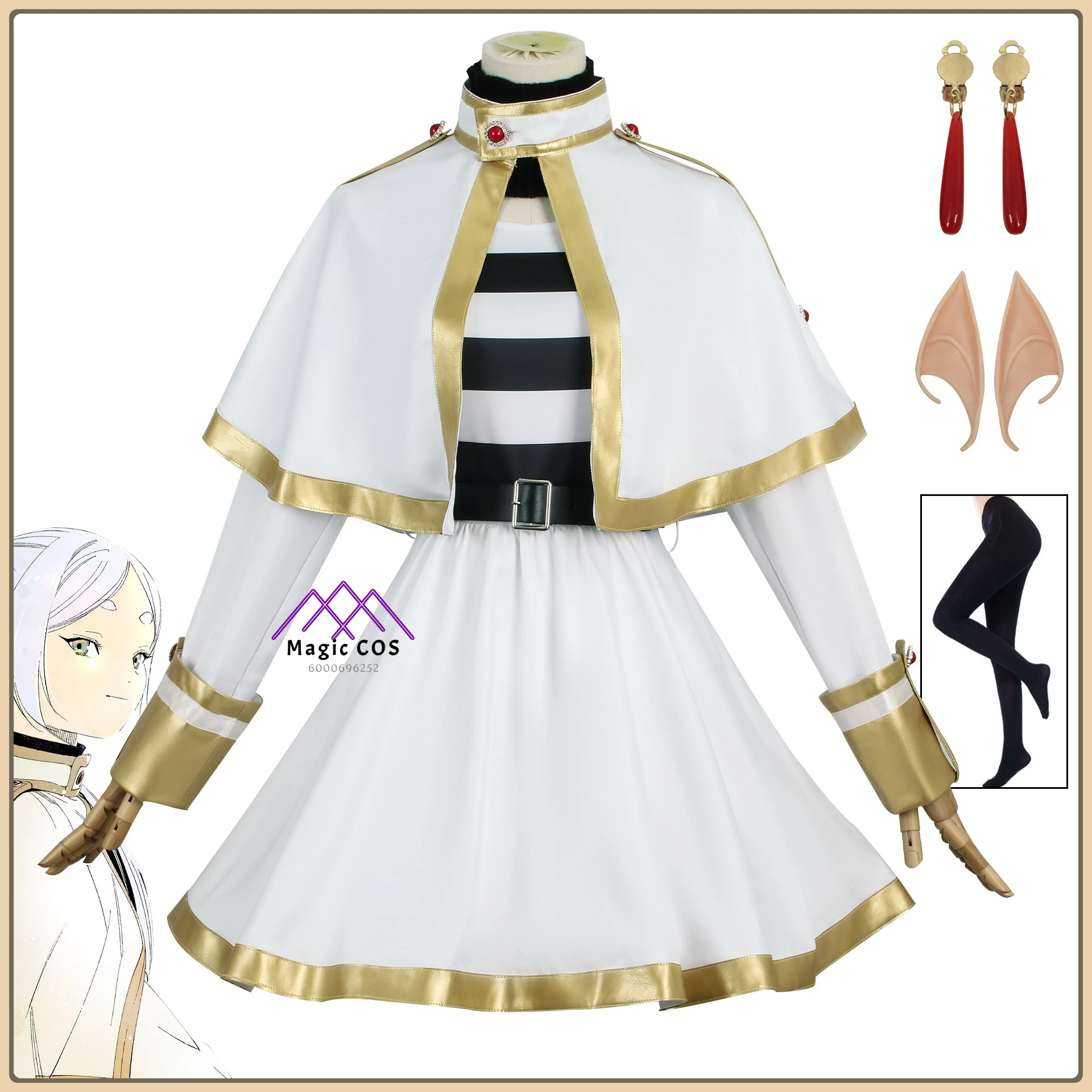 

Frieren: Beyond Journey's End Frieren Cosplay Costume Kids' Suit with Mage Hat High Quality Anime Outfit for Comic Con Party