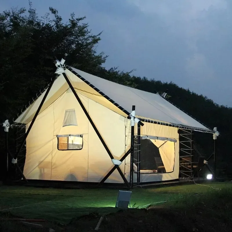 Luxury One-Bedroom Four-Season Outdoor Glamping Tent with Multi-Use Oxford Fabric Waterproof Design for Scenic Areas