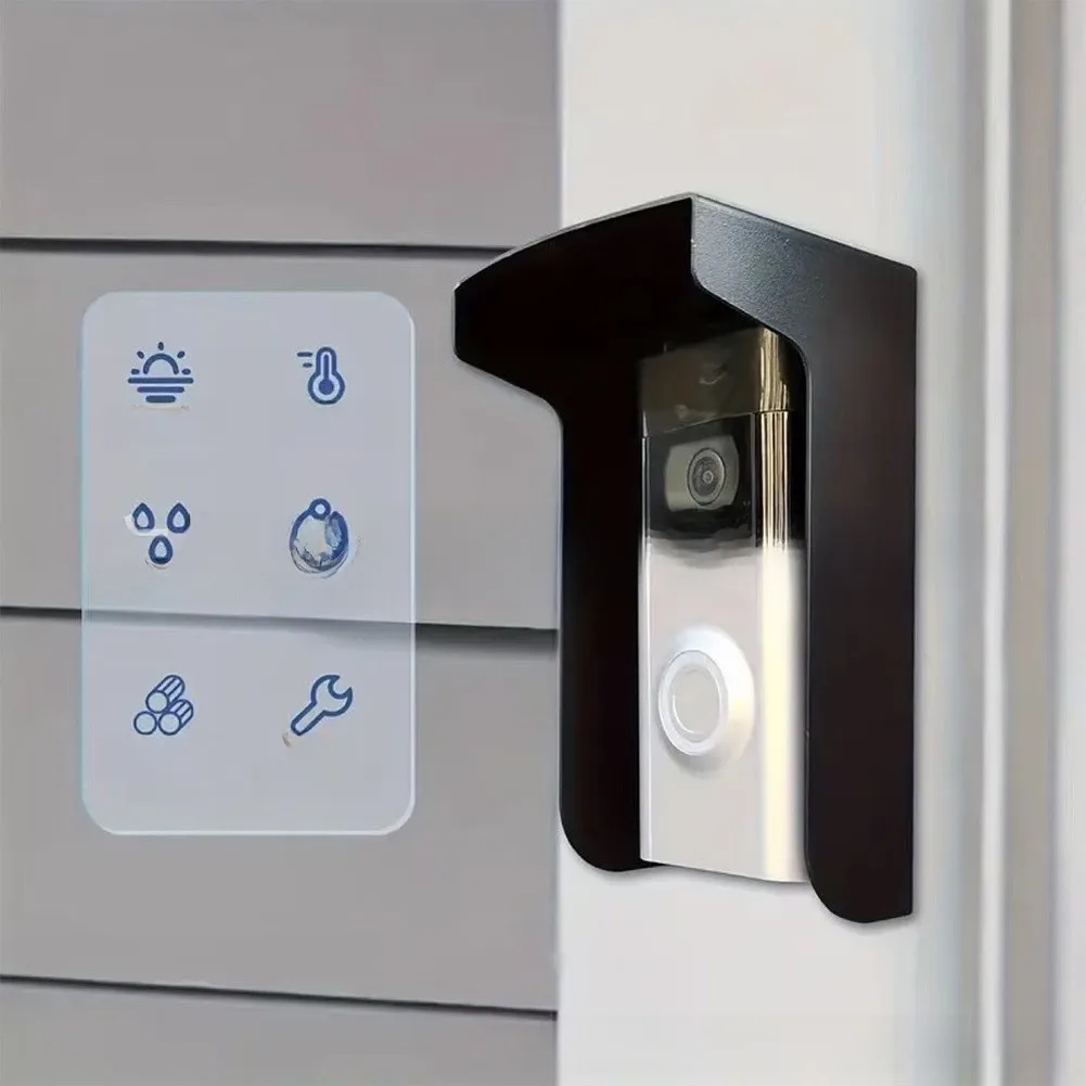 Metal Rain Cover for Standard Doorbells All Weather Protection Outdoor Rated Flip Top Easy Install Black 14.5x8.7x6.5cm