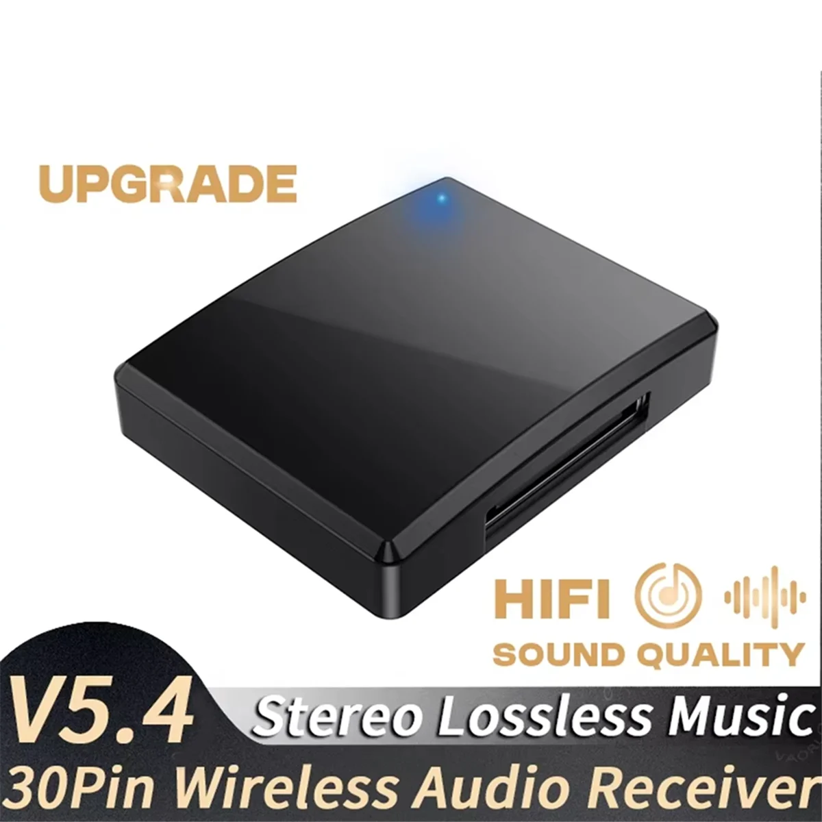 

30-контактный аудиоприемник Bluetooth 5,4 HIFI без потерь, высокая совместимость, беспроводной A2DP для 30-контактной док-станции, аналоговый динамик