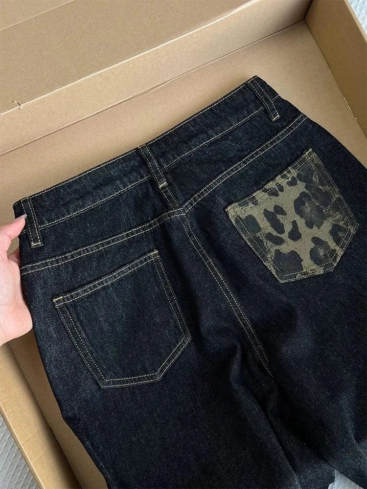 Damskie spodnie streetwearowe, nowe dżinsy, spodnie damskie 2025, spodnie damskie z wysokim stanem, vintage, proste, szerokie nogawki w stylu Y2k, codzienne, eleganckie spodnie dżinsowe.