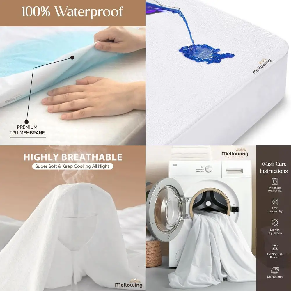 

Ультрамягкая водонепроницаемая дышащая защита матраса для регулируемых кроватей Cal King — подходит для глубоких карманов до 12