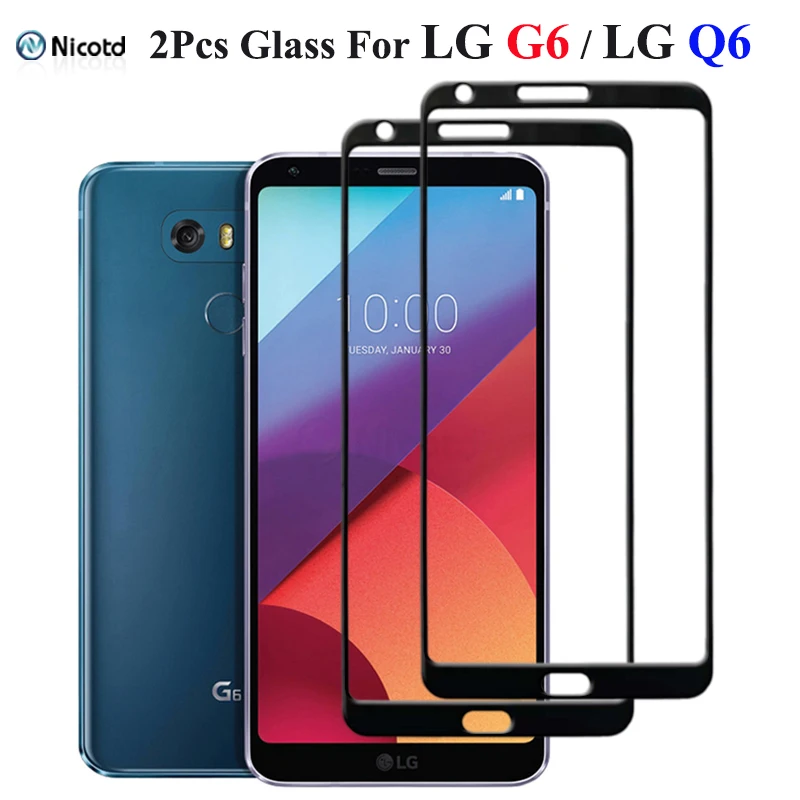 

2Pcs/lot Full Cover Tempered Glass for LG G6 5.7" H870 H871 LS993 Screen Protector Protective Film for LG Q6 5.5" M700 LGM-X600L