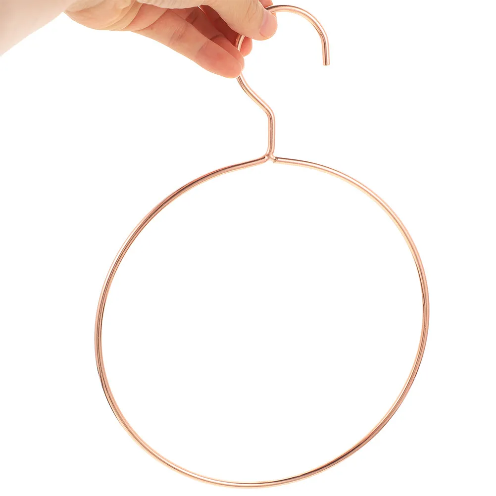 6Pcs Metal Loop Scarf Hangers Round Iron Craft Belt Tie Holder Space Saving Closet Organizer Rack for Scarves Belts Ties view 3