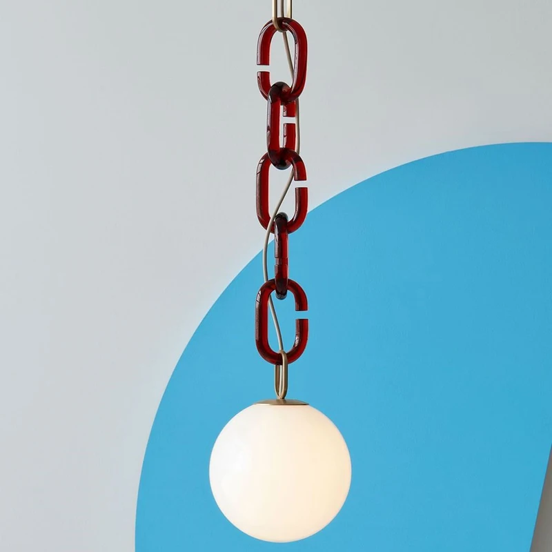 Imagem -02 - Glass Ball Chain Lamp para Restaurante Decoração Simples e Criativo Personalidade