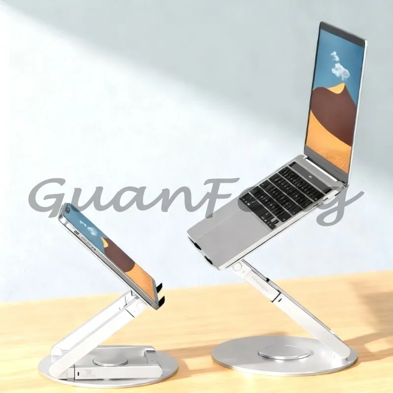 360° Swivel Telescopic Height Adjustable Laptop Stand, Pull-Out Ergonomic Desk Holder for 10-17 Inch Laptop & Tablet