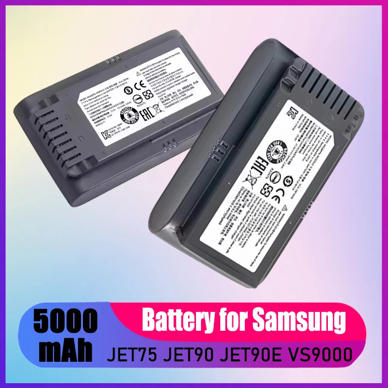 100% nuova batteria per spazzatrice 21.6V 5000mAh VCA-SBT90 per Samsung Vs9000 Jet90 Jet75 batteria per aspirapolvere portatile senza fili