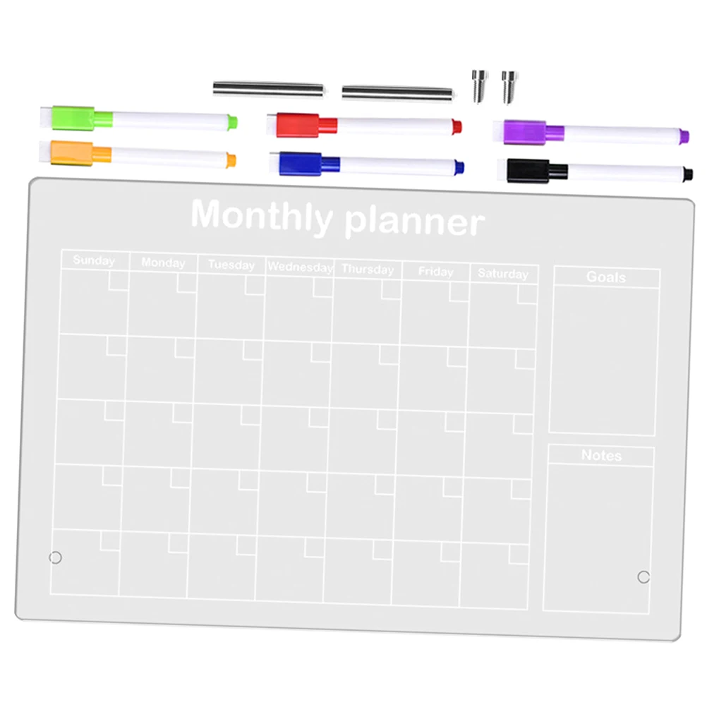 1 set 1 Set Acrylic Memo Transparent Writing Board For Office Home School Use Erasable Note Board Desktop Decoration Supply