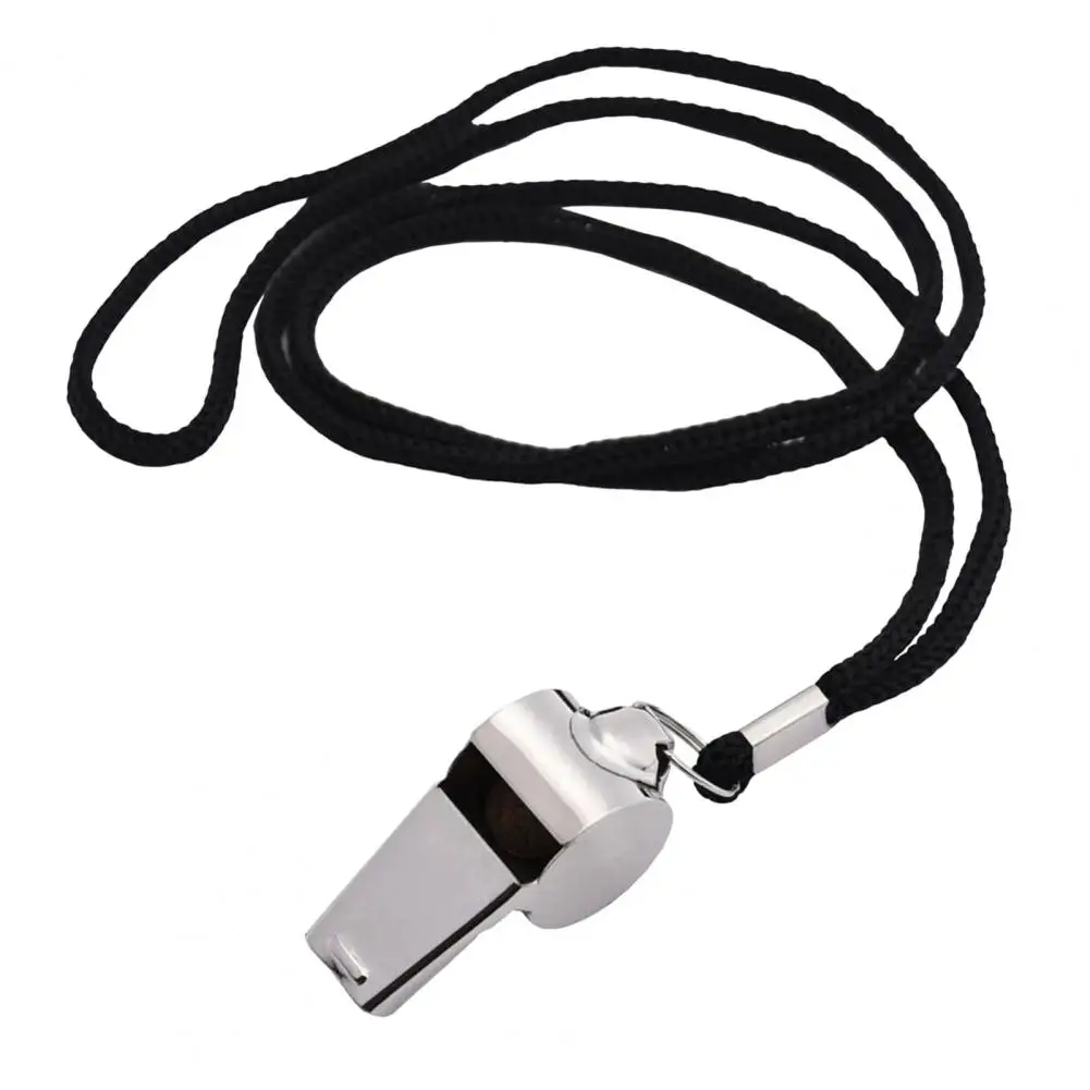Outdoor Sports Training Whistle Number 6 Shape Stainless Steel Referee Whistle with Lanyard Super Loud Sports Training Whistle