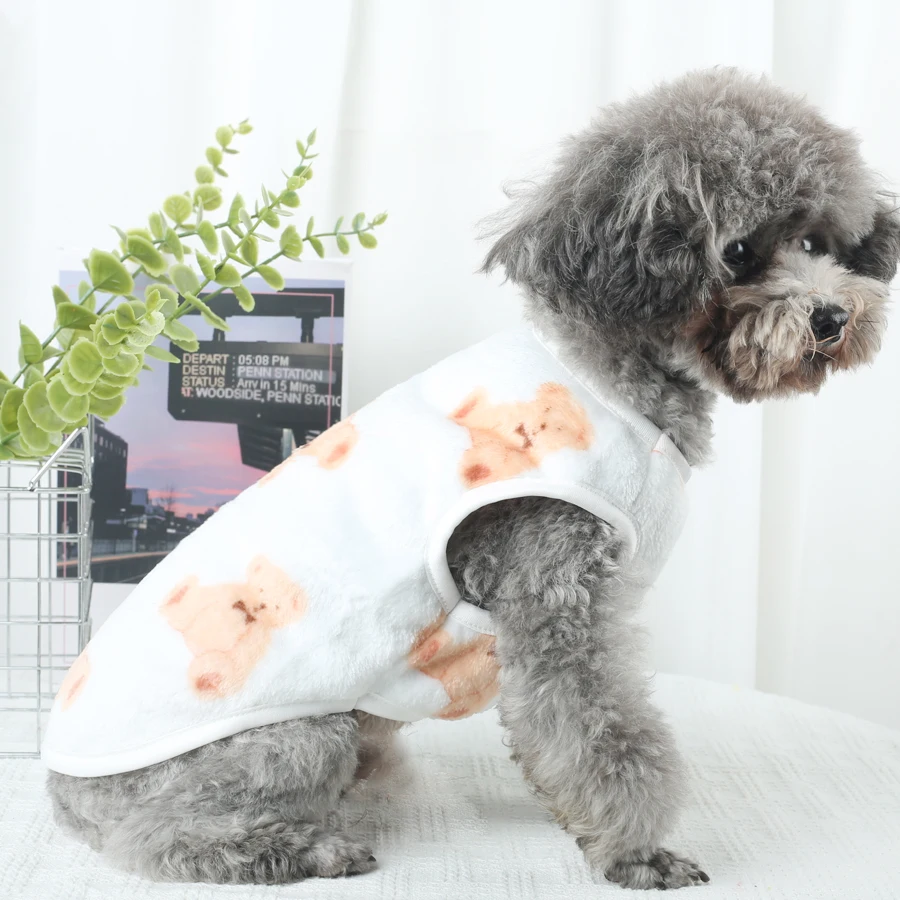 Flannel pet thermal vest, easy to keep warm and put on and take off, essential item for both home and outdoor use