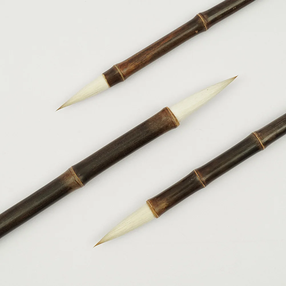 

Wolf Sheep Hair Brush for Chinese Calligraphy Art Stationery Watercolor Painting School Pen Bamboo Portable Home Students Adults