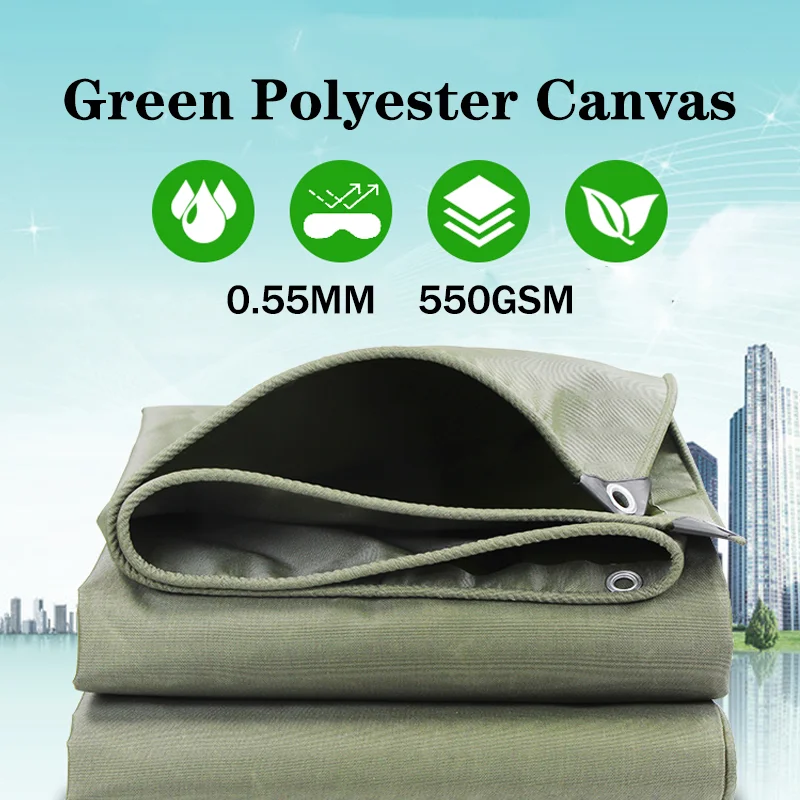 

550GSM Outdoor Rainproof Polyester Canvas Cloth Tarpaulin Camping Tent Mat Pergola Canopy Awnings Garden Waterproof Tarp Cover