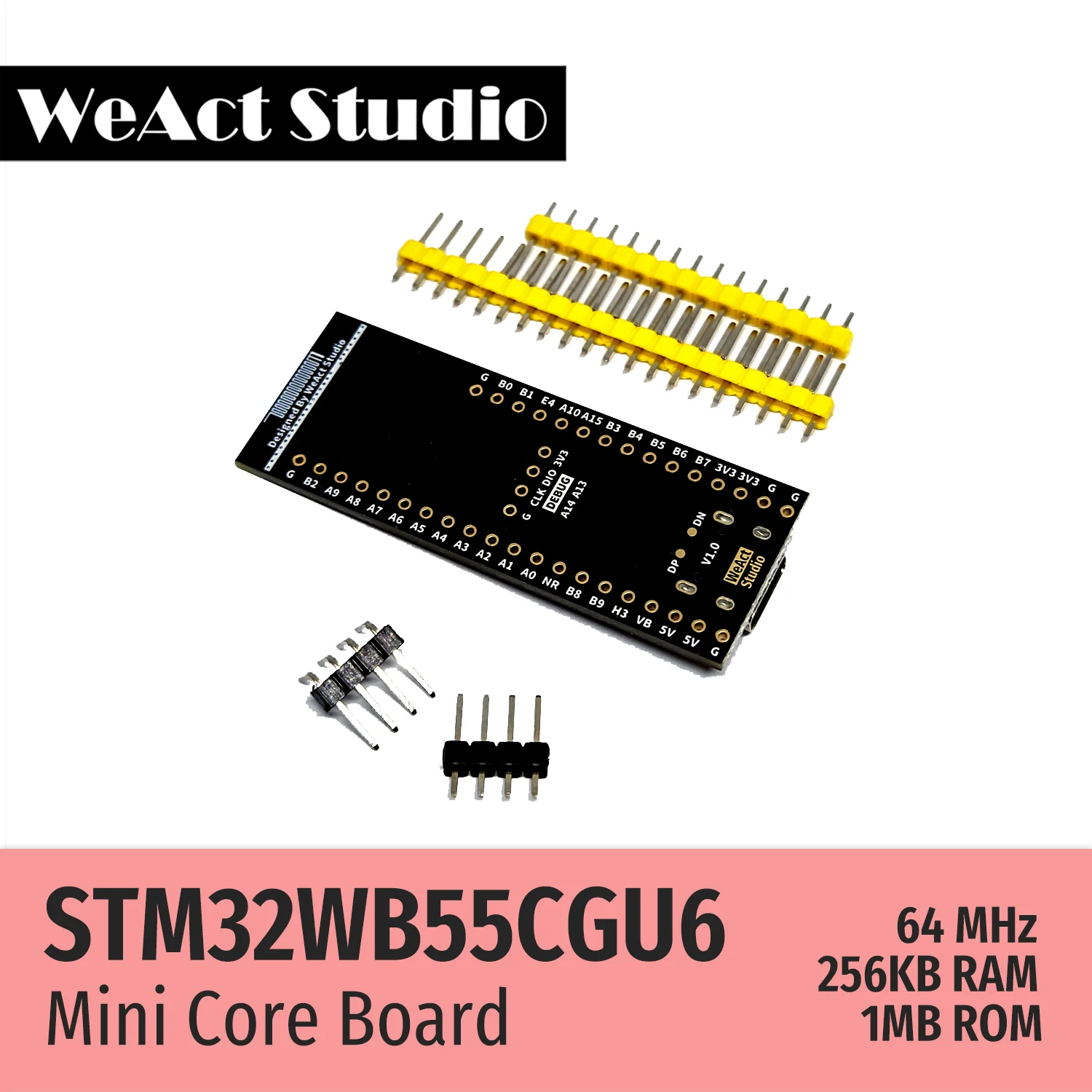 Weaxie-StM32WB55CGU6 STM32WB55 STM32WB STM32WB55CG Stérilisation BLE-5.4 15.4 Zigbee Thread Matter USB AES-256 Core Board Demo Board