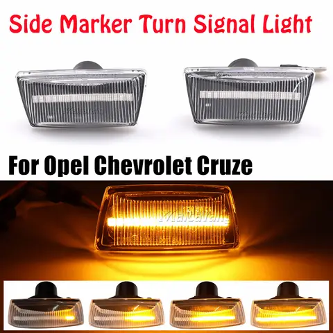 2pcs For Opel Insignia Astra H Zafira B Corsa D For Chevrolet Cruze Dynamic LED Car Side Marker Lights Repeater Signal Lights 8 best sales tuning corsa - №1