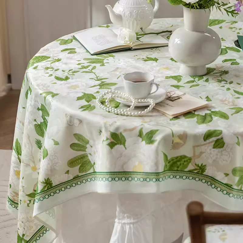 

Короткая плюшевая скатерть в пасторальном стиле во французском стиле ретро, пылезащитное украшение для домашнего стола и аксессуары, цветочный узор, настройка