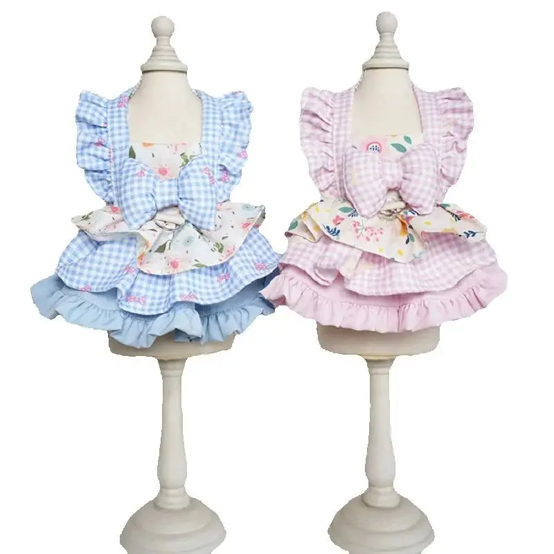 Spring  Summer Petticoat for Dogfor Small Medium-sized Dogs  Cats D-Ring- Floral Glorietta Lovely Skirts  Lovely Ruffled Design