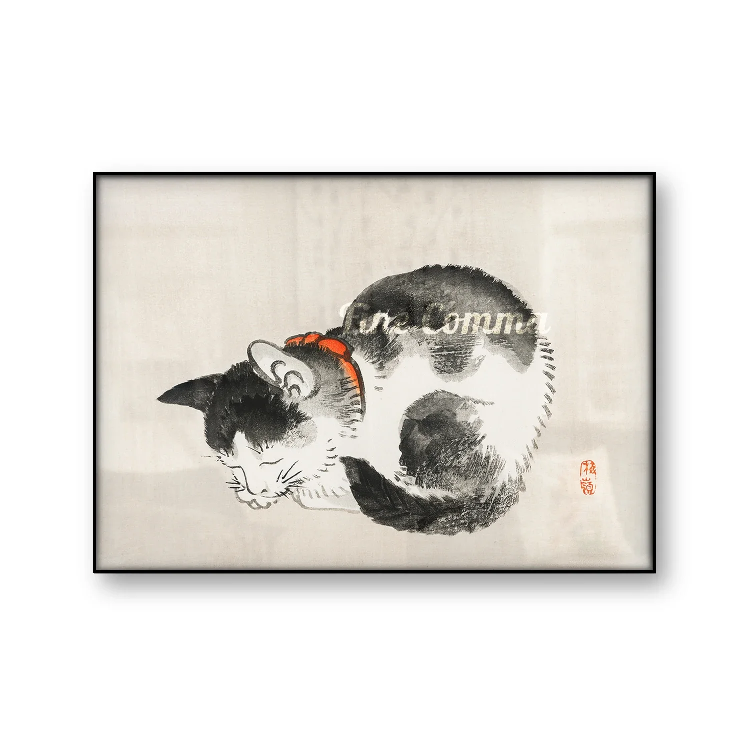 

Sleeping Cat Vintage Art Poster Canvas Print Painting Ancient Japan Cat Kono Bairei Art Reproduction Wall Decoration Home Decor