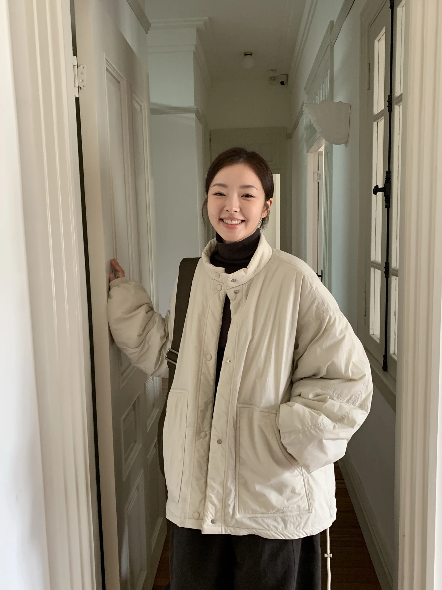 

Casual Sle Loose Fit Quilted Cotton Jaet Stand Collar Single Button Closure Long Sve Regular Length Autumn Winter Coat