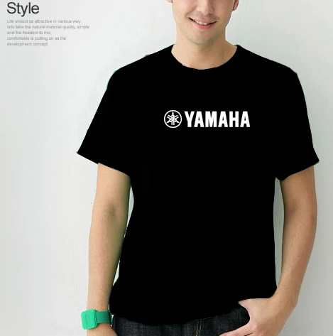 ملابس الصيف الجديدة، تي شيرت ياماها بأكمام قصيرة لركوب الدراجات النارية، تي شيرت رجالي من القطن الخالص برقبة دائرية #1