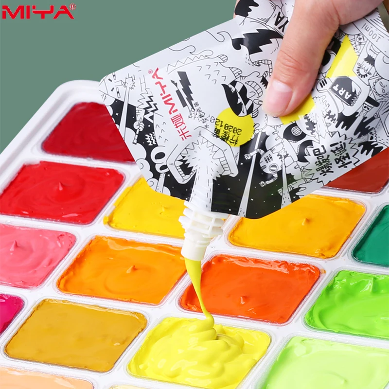 1 упаковка HIMI GOUACHE 100ML Уникальные желейные яркие цвета Нетоксичная краска Холст Бумага Художественные материалы для профессионалов Студентов и детей