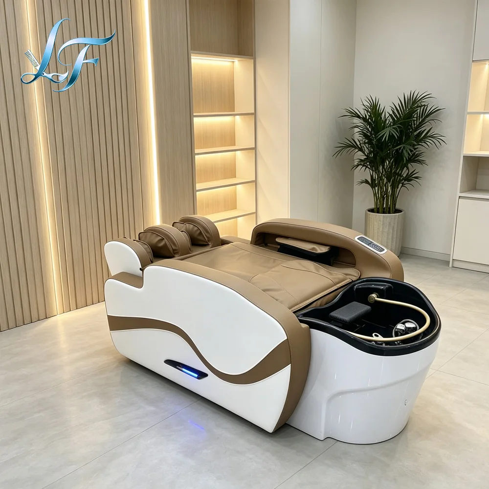 Professional Electric Massage Bed Head Spa Salon Massage Table Hair Washing Fumigation Beds Barber Shop Smart Furniture Ergonomi