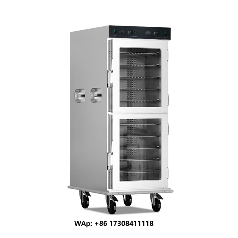 Yipomson Double Door Insulated Stainless Steel Food Warmer Cart Digital Touchscreen 12-Hour Holding for Commercial Catering