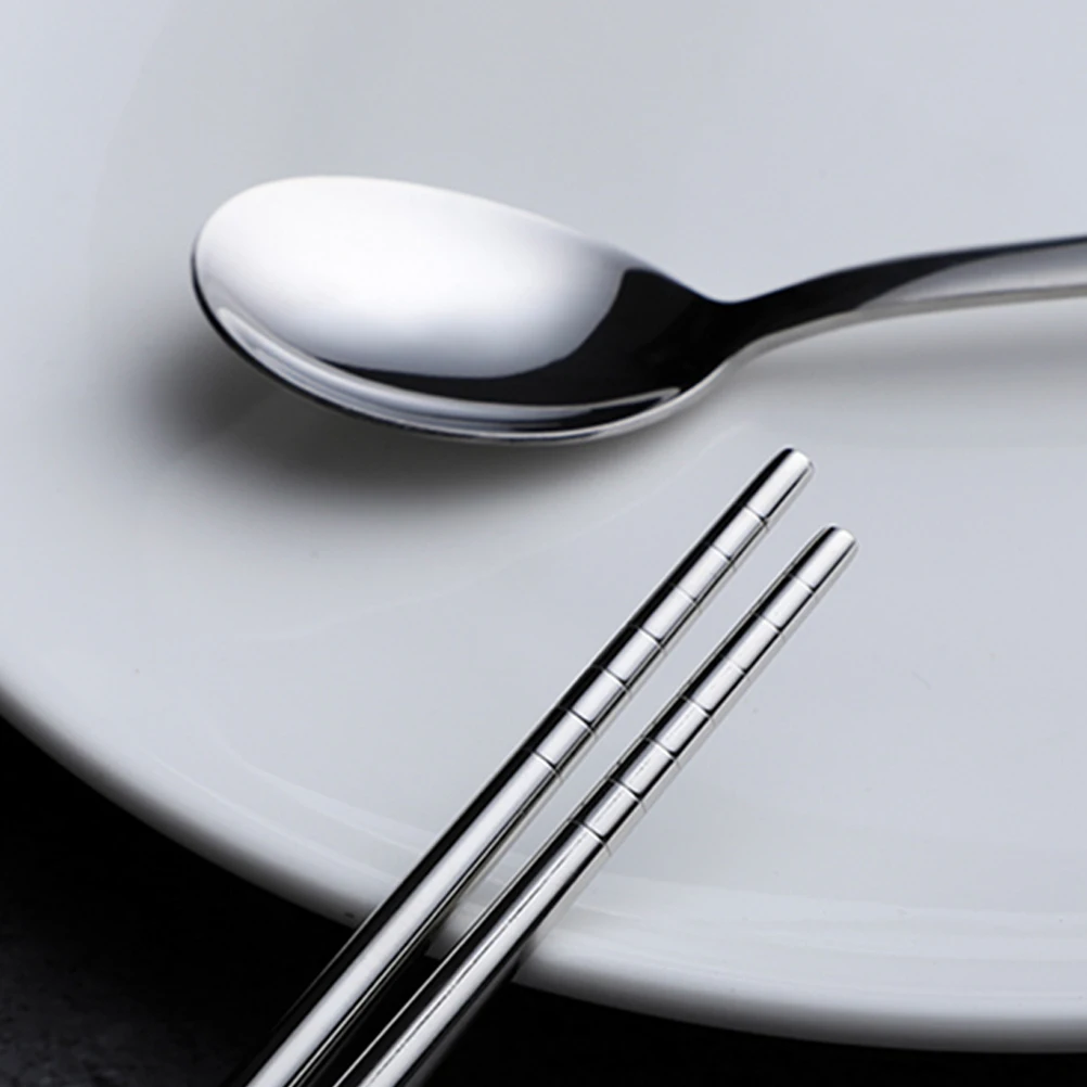 

Stainless Steel Cutlery Set Portable Camping Utensils Outdoor Silverware Lunch Travel Suitcase Spoon Chopsticks Kit