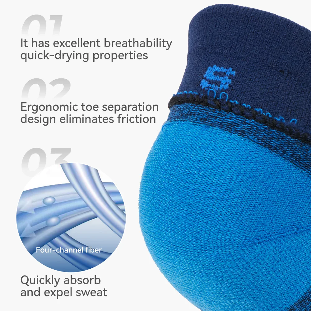 WRELS 1/2/3pairs COOLMAX Toe Socks Breathable Five Finger Socks Athletic Hiking Running Soft Comfortable Moisture Wicking Socks