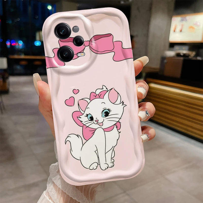 Disney Marie Cat For Xiaomi Redmi Note 13 12S 12 11S 11 10 9 8 10A 9T 9C A2 A1 Pro Plus Max Wave Oil Phone Case Shockproof