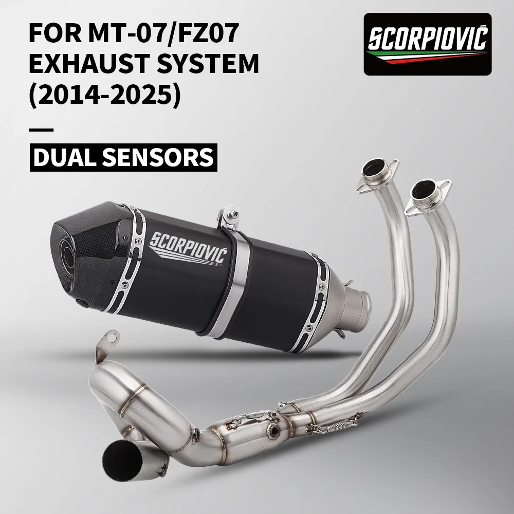 

Motorcycle Exhaust Pipe Full Exhaust System For MT07 TRACER XSR 700 2015 - 2025 With 2 oxygen sensors
