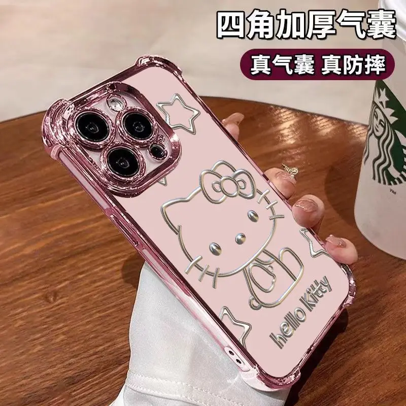 

New Cute Cartoon Anime Hello Kitty Mobile Phone Case for IPhone 17 16 13 12 15 Pro Max 15 14 Plus Tpu Silicone Case Girls Gift
