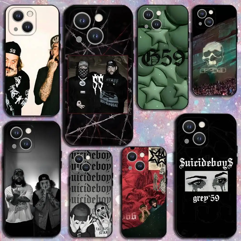

S-Suicideboys G59 Phone Case For iPhone 16,15,14,13,12,11 Plus,Pro Max,XS,X,XR,SE,Mini,8,7,Soft Silicone Black Cover