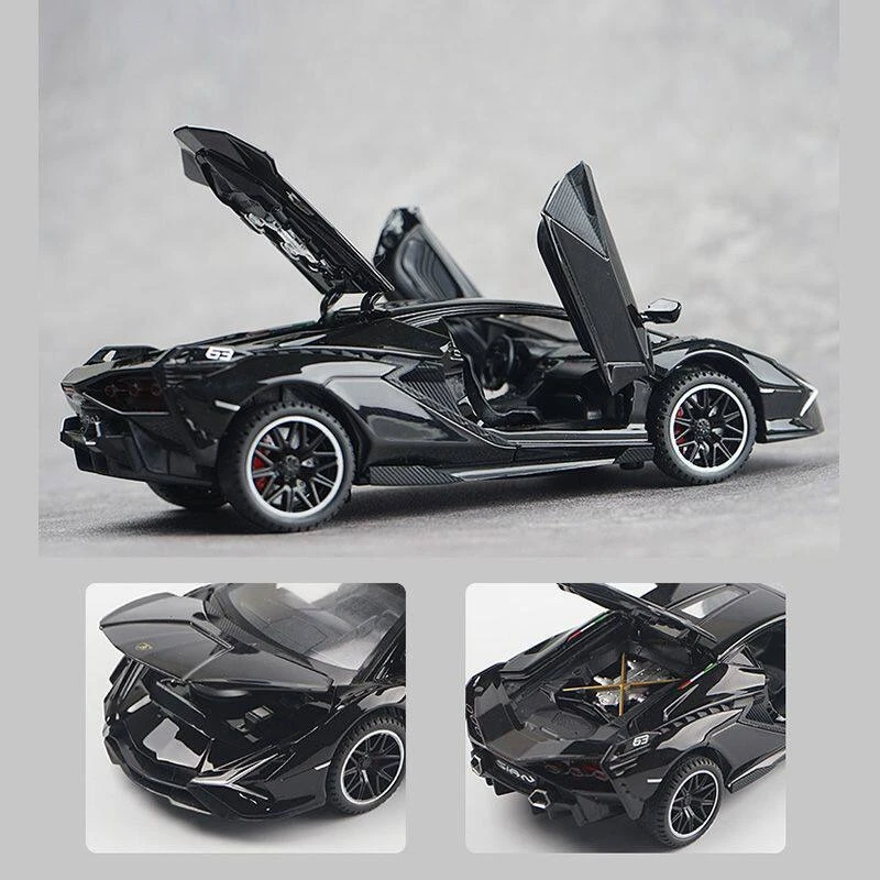 

Масштабная модель суперкара SIAN 1:32, литая из металлического сплава, со звуком и светом, откатным механизмом, коллекционная, детская игрушка, подарок