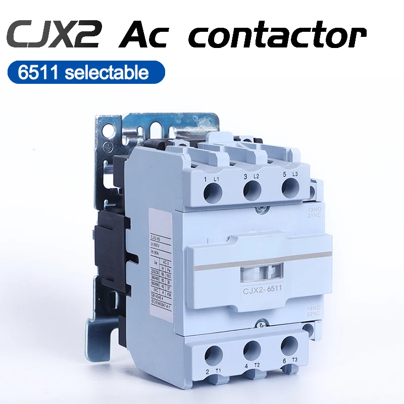 

CJX2 6511Contator AC para Aparelhos Industriais , Condutividade Forte, 110V,380v Pure copper coil 1NO 1NC