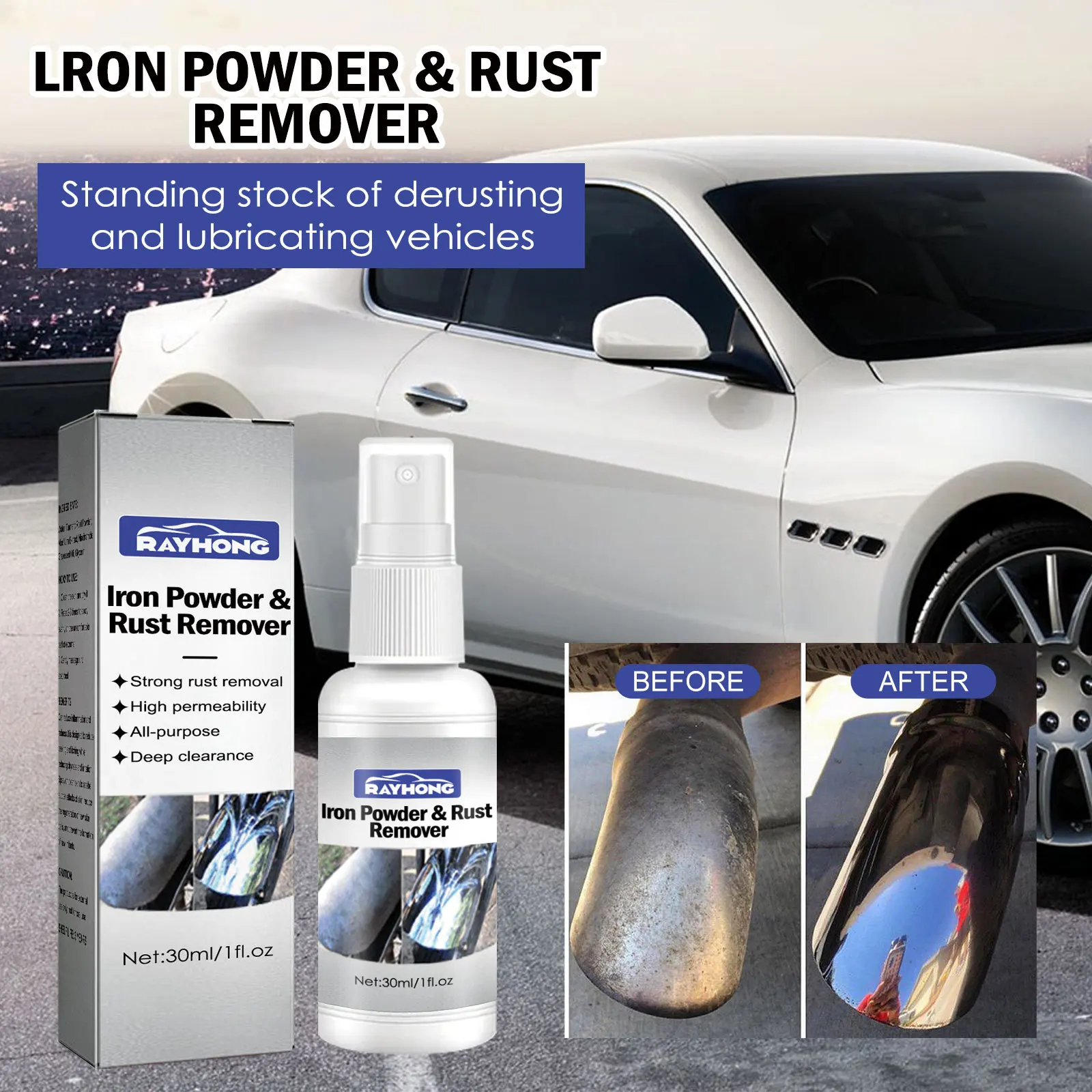 

Rust Remover Multi Functional Metal Rust Remover Automotive Exhaust Pipe Rust Removal, Refurbishment and Maintenance