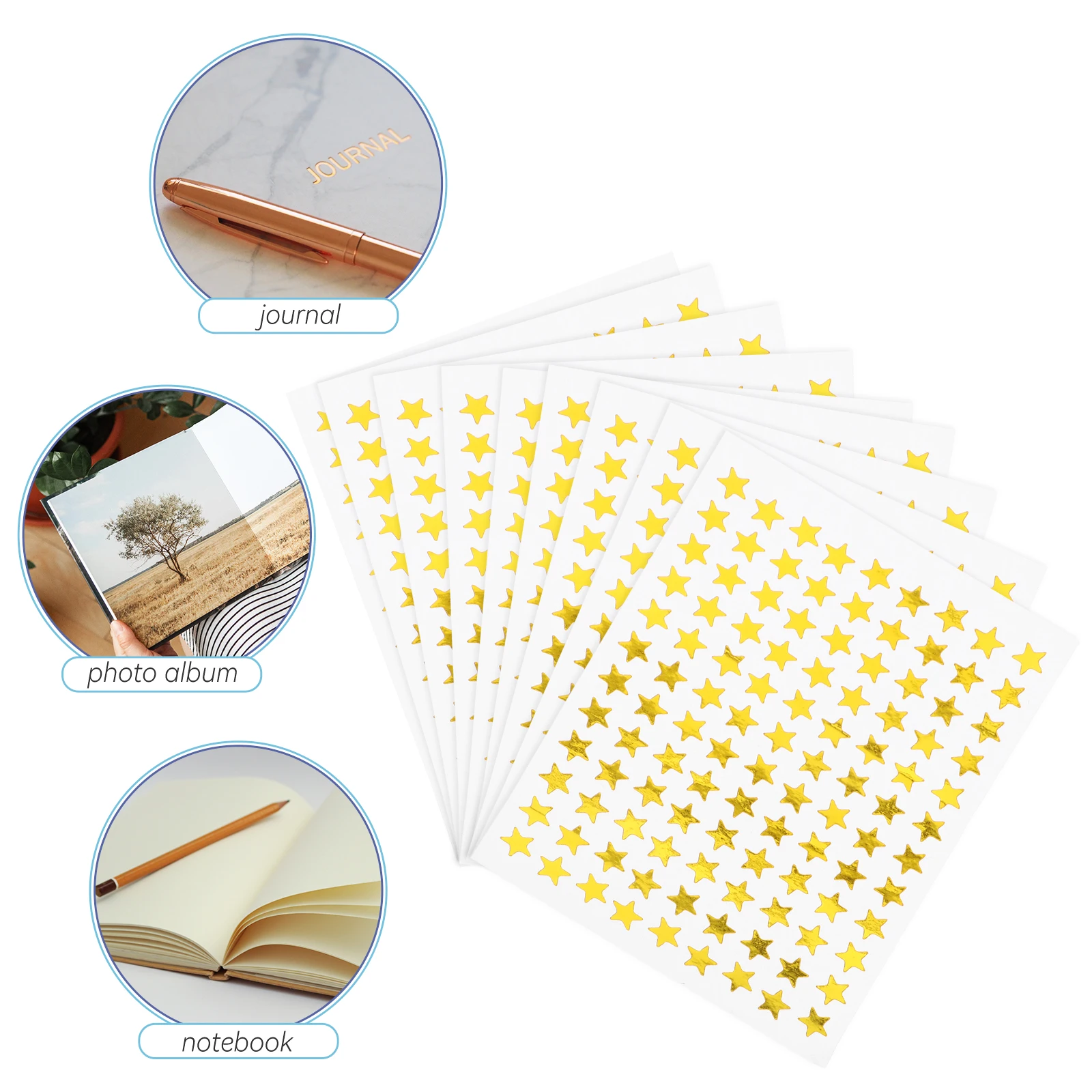 100 hojas de pegatinas de estrellas doradas, pegatinas de recompensa de pentagrama para pupila, calcomanías autoadhesivas extraíbles para aula, maestro de guardería